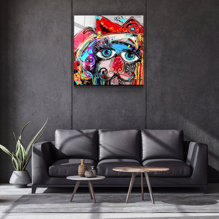 ・"Abstract Colorful Portrait"・Glass Wall Art | Artdesigna Glass Printing Wall Arts.