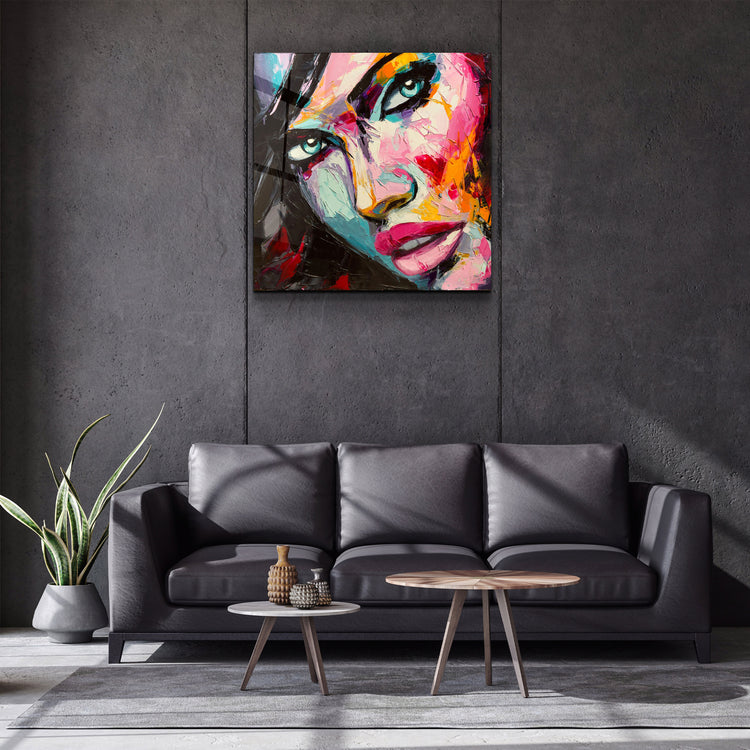 ・"Abstract Woman Portrait V2"・Glass Wall Art | Artdesigna Glass Printing Wall Arts.