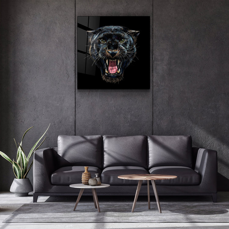 ・"Wild Panther"・Glass Wall Art | Artdesigna Glass Printing Wall Arts.