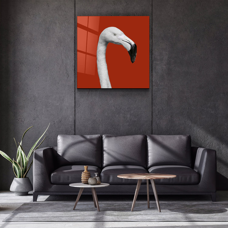 ・"Flamingo - Red"・Glass Wall Art | Artdesigna Glass Printing Wall Arts.