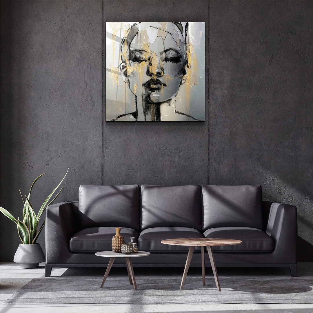 ・"Abstract Woman Portrait V3"・Glass Wall Art | Artdesigna Glass Printing Wall Arts.