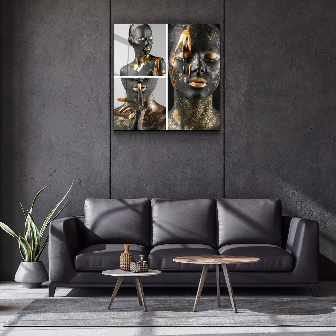 ・"Abstract Makeup Artist - Hush V2"・Glass Wall Art | Artdesigna Glass Printing Wall Arts.