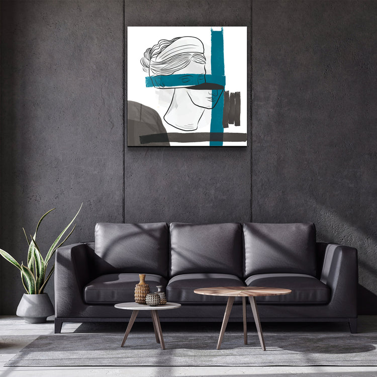 ・"Abstract Woman Portrait Painting"・Glass Wall Art | Artdesigna Glass Printing Wall Arts.