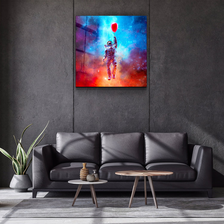 ・"Astronaut in the Sky and Baloon"・Glass Wall Art | Artdesigna Glass Printing Wall Arts.