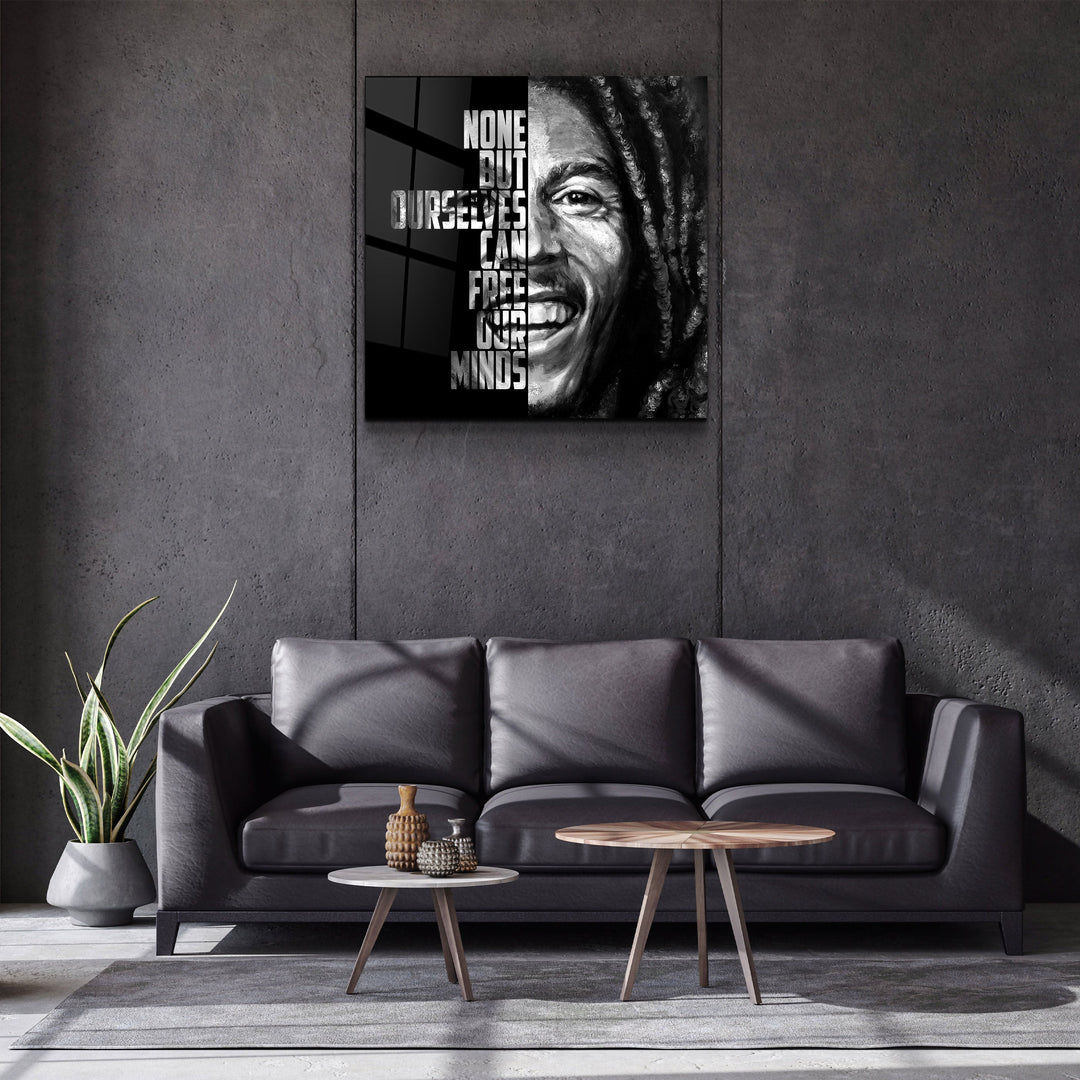 ・"Bob Marley"・Designers Collection Glass Wall Art | Artdesigna Glass Printing Wall Arts.