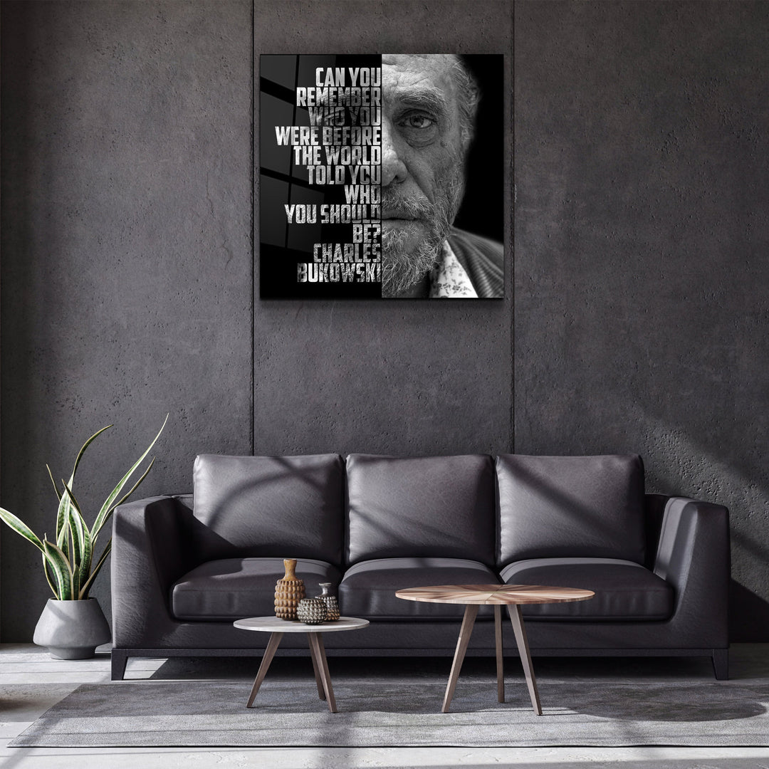 ・"Charles Bukowski"・Designers Collection Glass Wall Art | Artdesigna Glass Printing Wall Arts.