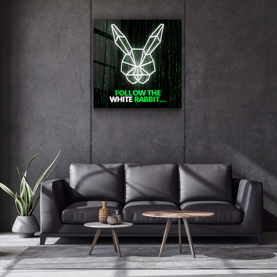 ・"Follow the Rabbit"・Glass Wall Art | Artdesigna Glass Printing Wall Arts.