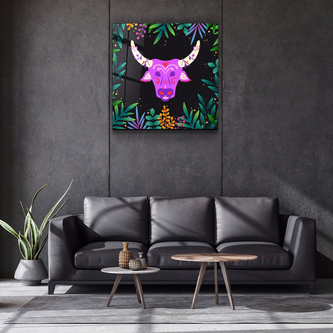 ・"Animal Republic-Wild Cattle"・Designers Collection Glass Wall Art | Artdesigna Glass Printing Wall Arts.