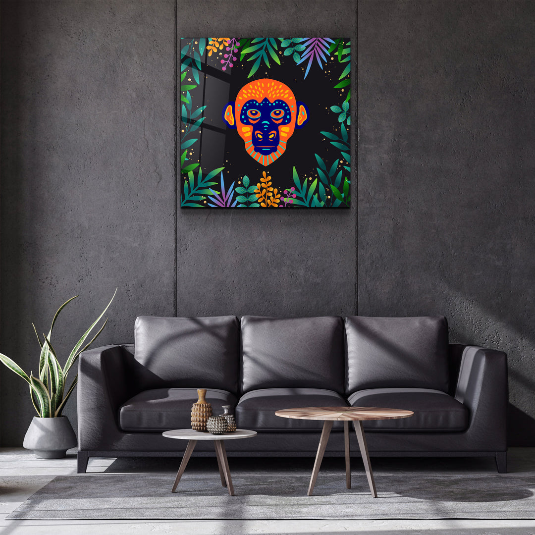 ・"Animal Republic-Monkey"・Designers Collection Glass Wall Art | Artdesigna Glass Printing Wall Arts.