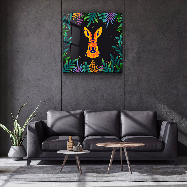 ・"Animal Republic-Kangaroo"・Designers Collection Glass Wall Art | Artdesigna Glass Printing Wall Arts.