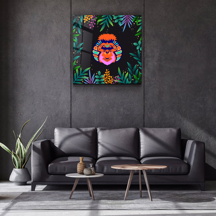 ・"Animal Republic-Orangutan"・Designers Collection Glass Wall Art | Artdesigna Glass Printing Wall Arts.