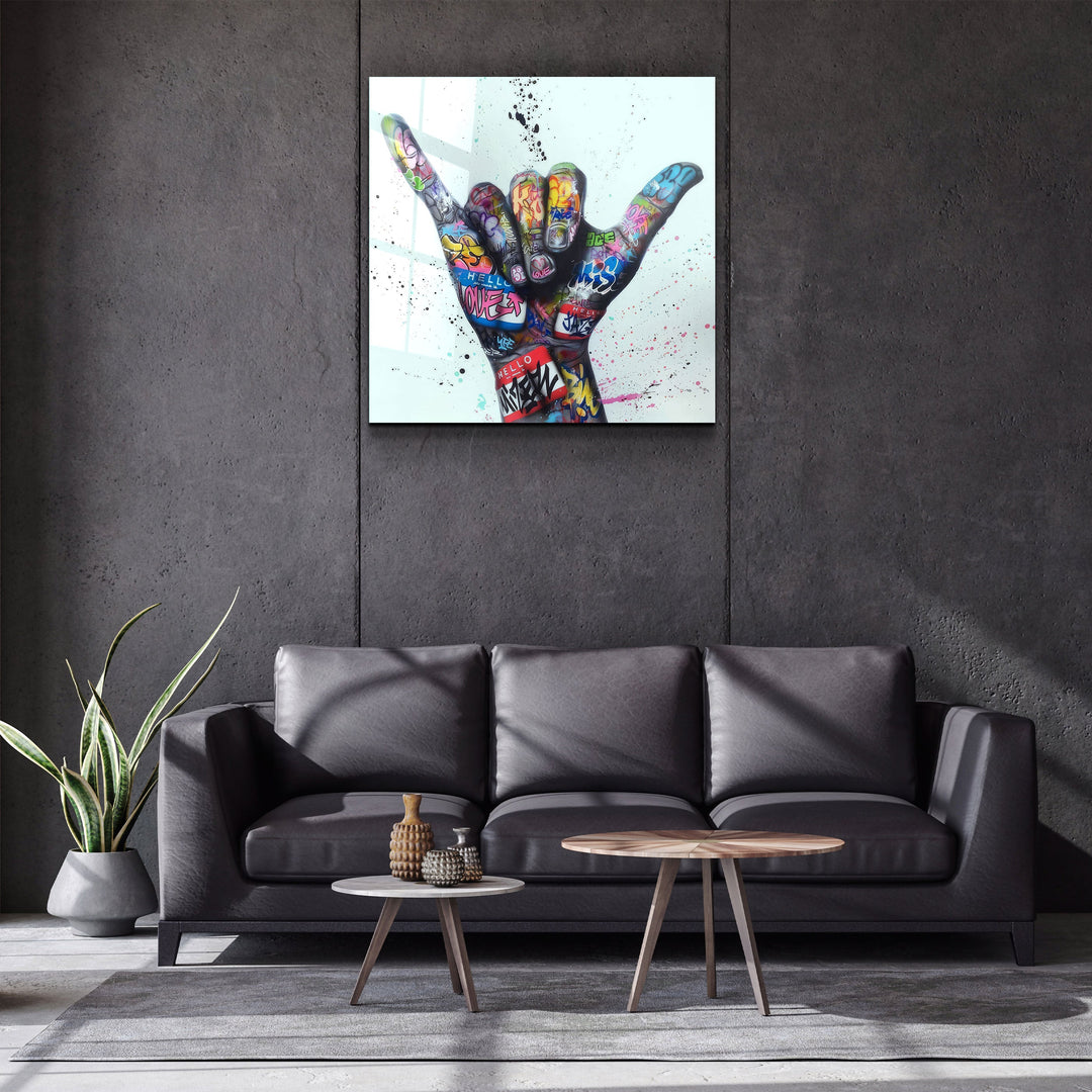 ."Hang Loose". Designer's Collection Glass Wall Art