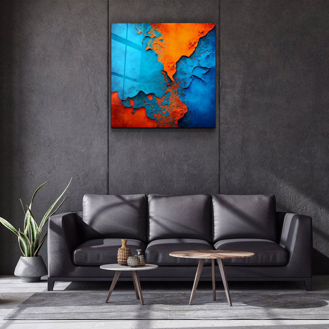 ."Cracked Wall". Designer's Collection Glass Wall Art