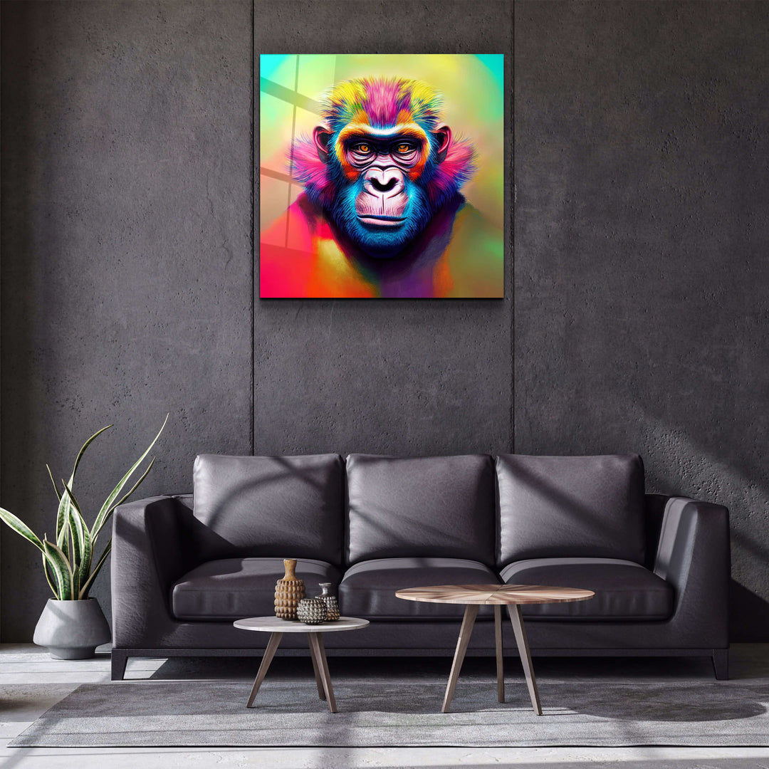 ."Color Monkey". Designer's Collection Glass Wall Art