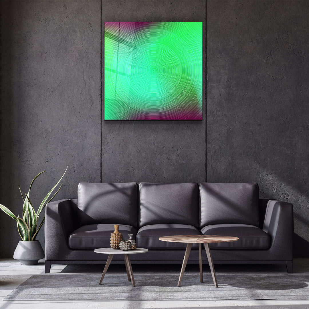 ."Green Hypnosis". Designer's Collection Glass Wall Art