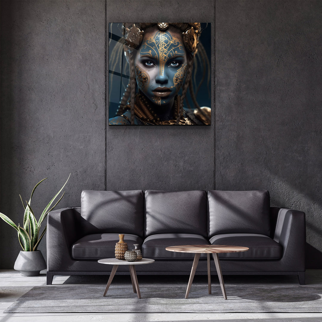 ."Woman Warrior 5". Secret World Collection Glass Wall Art