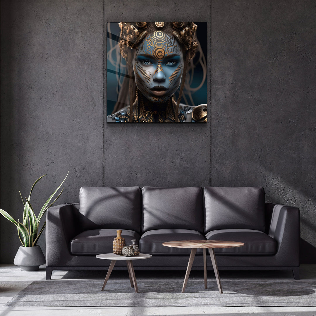 ."Woman Warrior 6". Secret World Collection Glass Wall Art