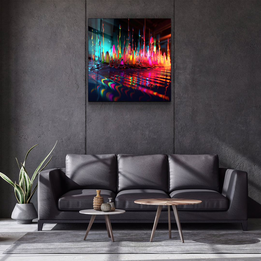 ."Paint Drops V1". Designers Collection Glass Wall Art