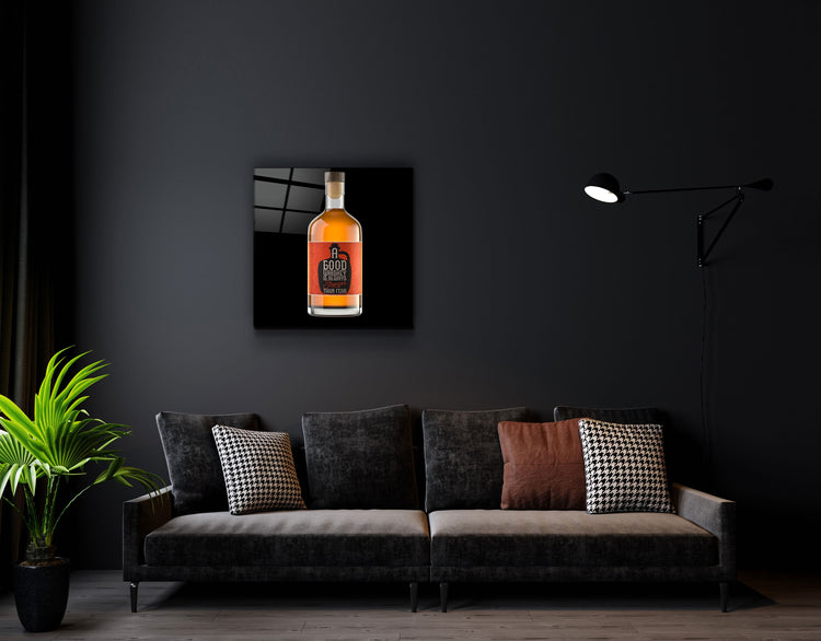 ."Whiskey Bottle". Glass Wall Art | Artdesigna Glass Printing Wall Arts.