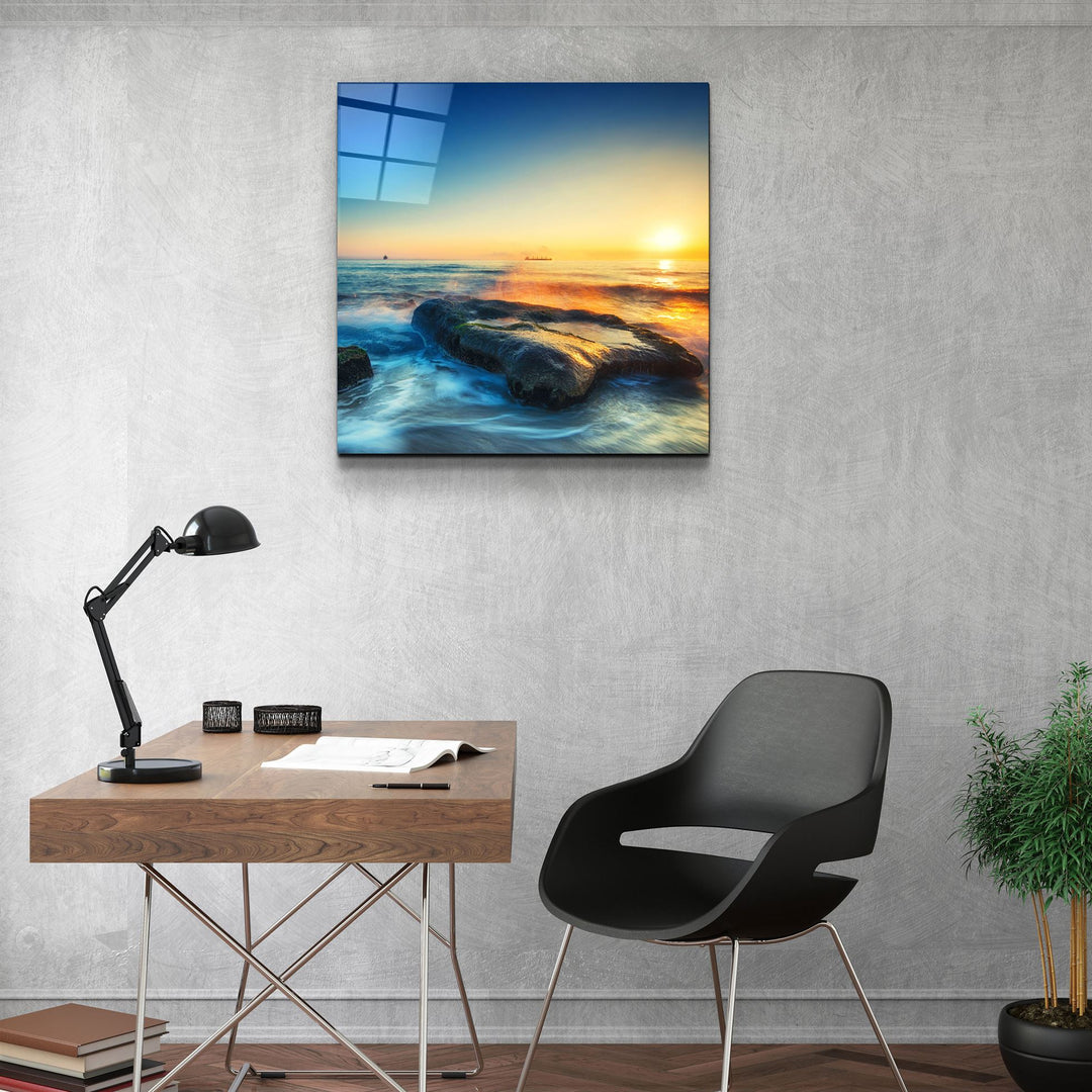 ・"Sunset"・Glass Wall Art | Artdesigna Glass Printing Wall Arts.