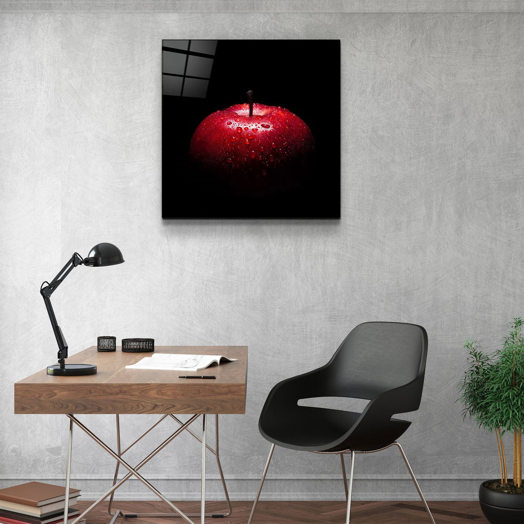 ・"Red Apple"・Glass Wall Art | Artdesigna Glass Printing Wall Arts.