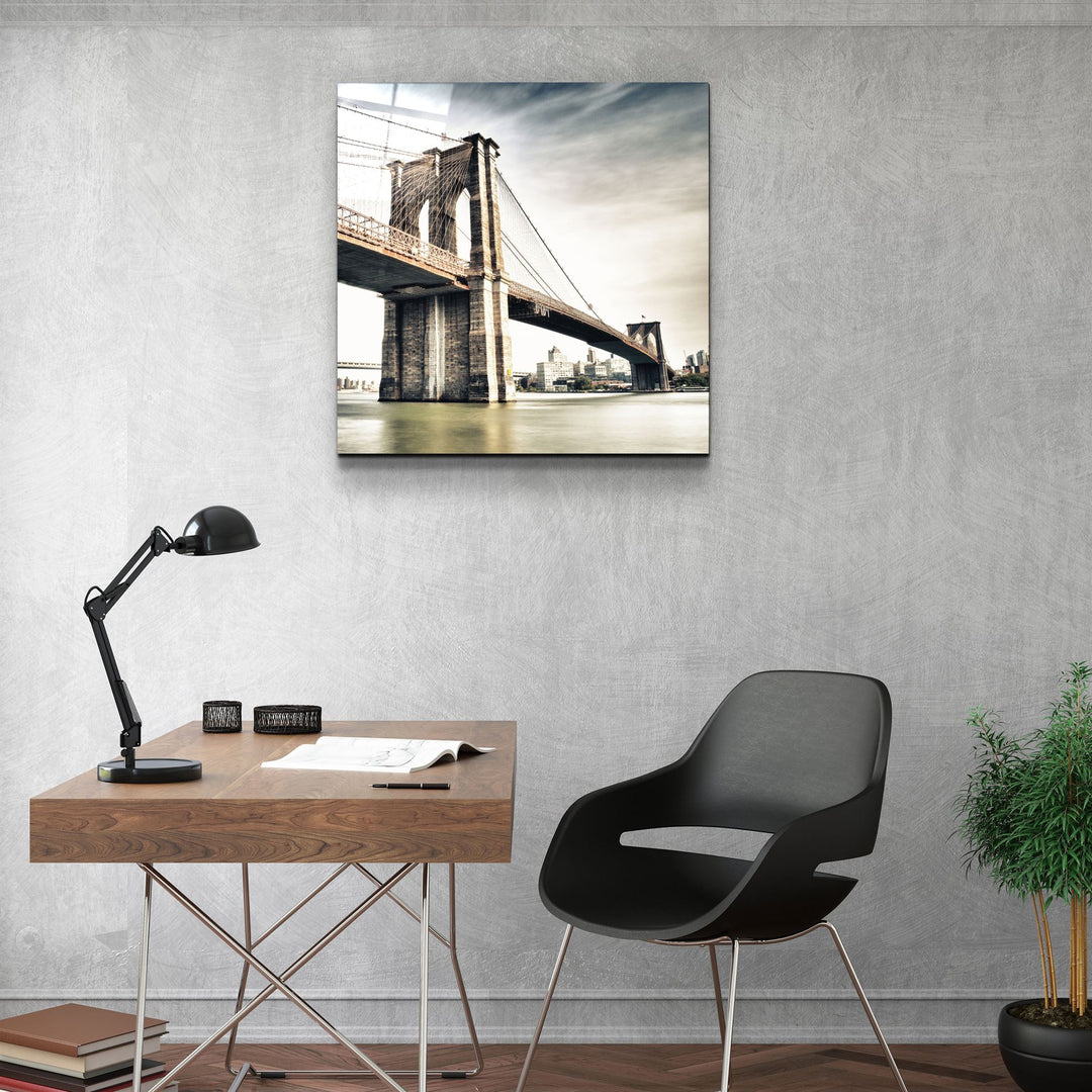 ・"Brooklyn Bridge"・Glass Wall Art | Artdesigna Glass Printing Wall Arts.