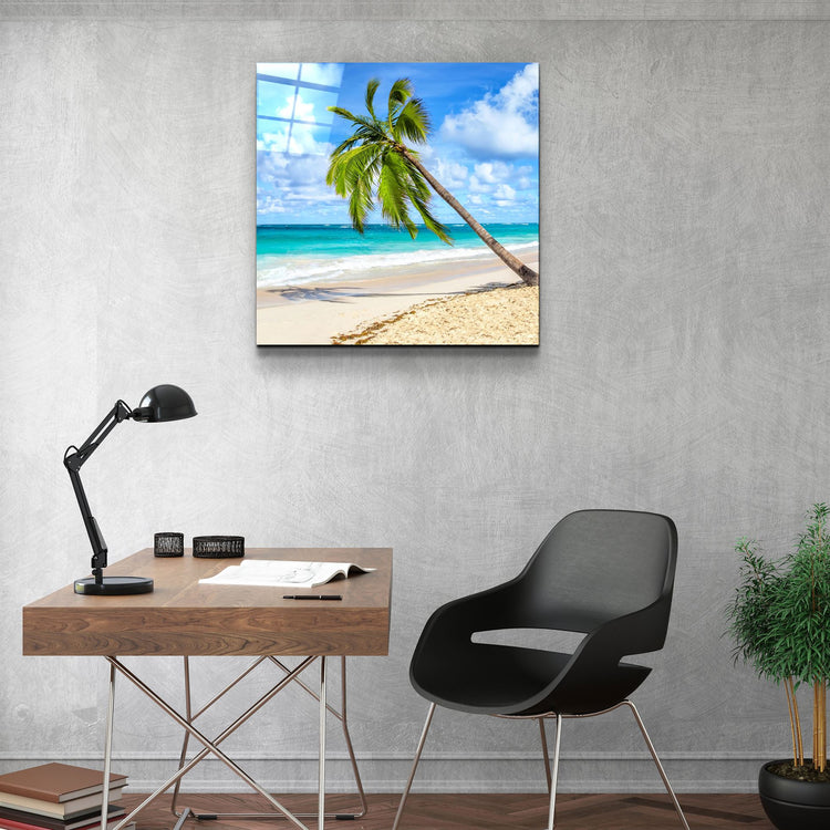 ・"Palm Tree"・Glass Wall Art | Artdesigna Glass Printing Wall Arts.