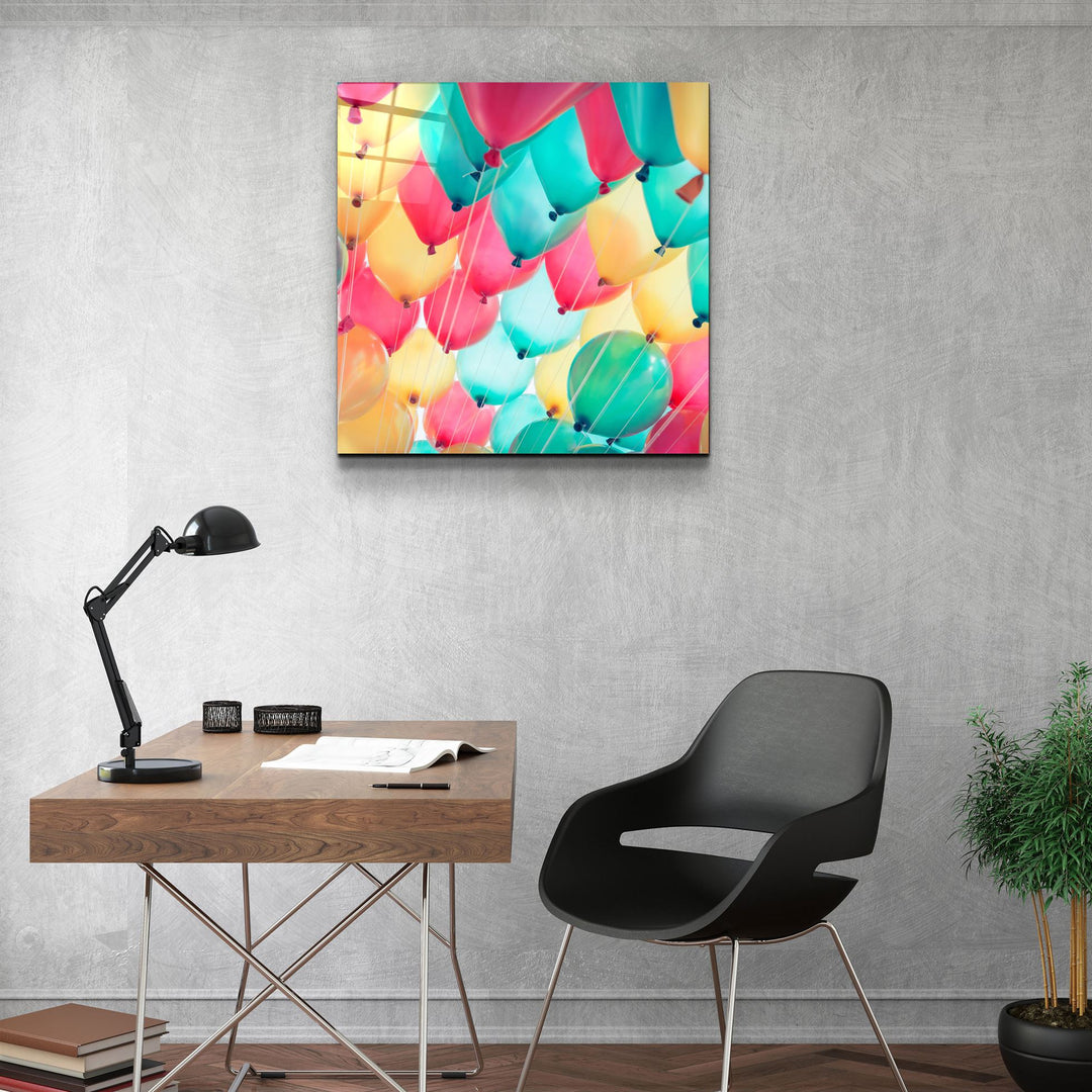 ・"Balloons"・Glass Wall Art | Artdesigna Glass Printing Wall Arts.