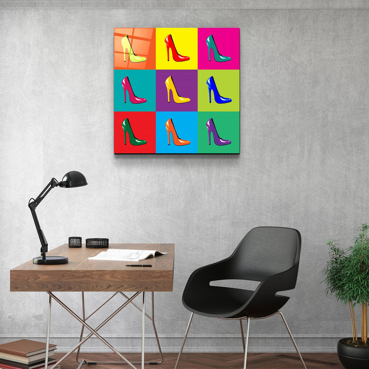 ・"Colorful Shoes"・Glass Wall Art | Artdesigna Glass Printing Wall Arts.