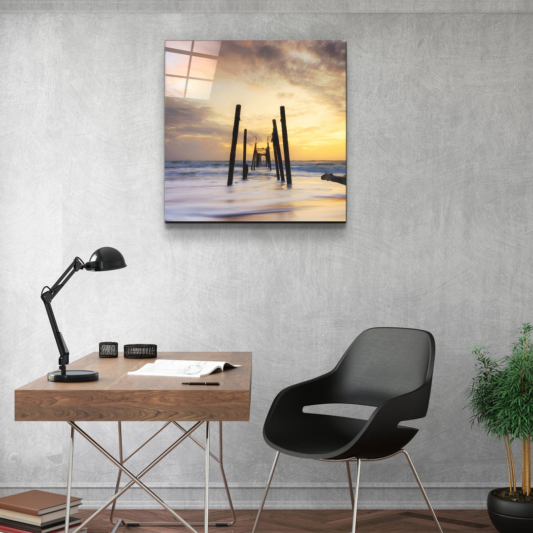 ・"Ruined Dock"・Glass Wall Art | Artdesigna Glass Printing Wall Arts.