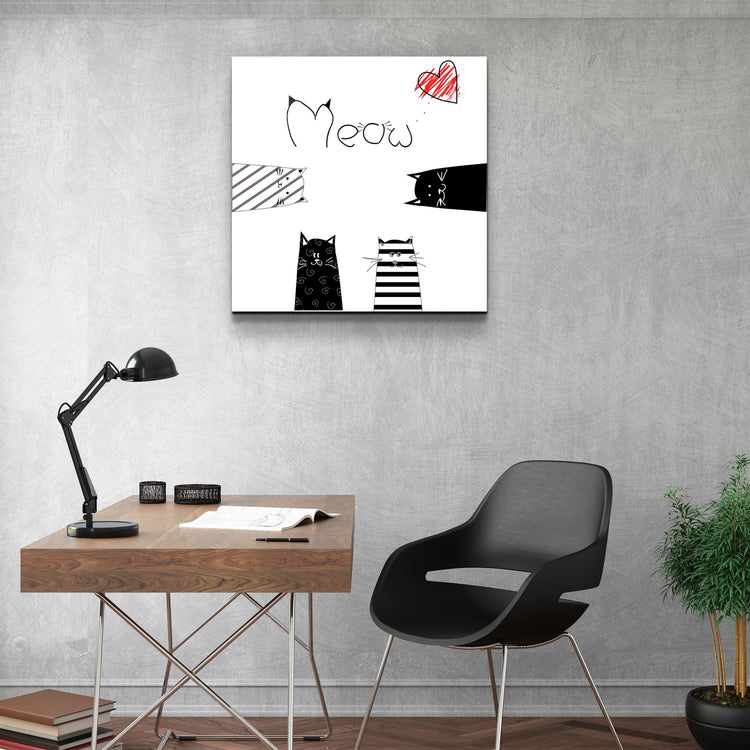 ・"Meow (Cat)"・Glass Wall Art | Artdesigna Glass Printing Wall Arts.