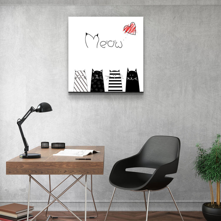 ・"Meow (Cat)"・Glass Wall Art | Artdesigna Glass Printing Wall Arts.