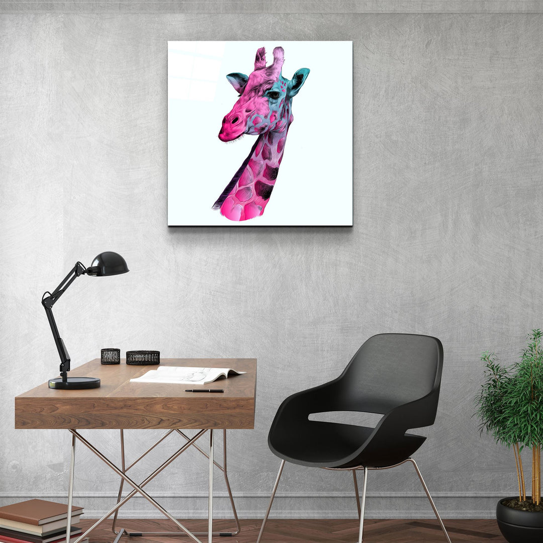 ・"Giraffe"・Glass Wall Art | Artdesigna Glass Printing Wall Arts.