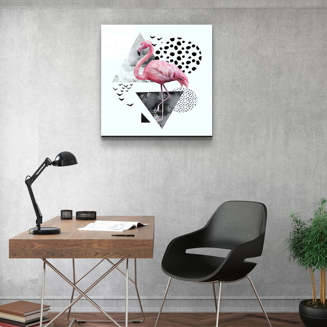 ・"Flamingo"・Glass Wall Art | Artdesigna Glass Printing Wall Arts.