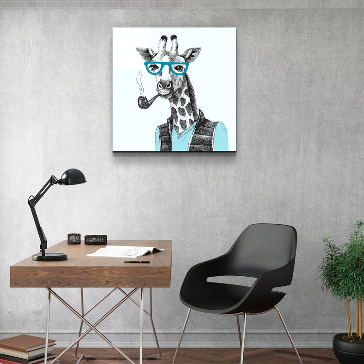 ・"Bay Giraffe"・Glass Wall Art | Artdesigna Glass Printing Wall Arts.