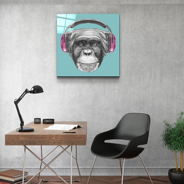 ・"Monkey"・Glass Wall Art | Artdesigna Glass Printing Wall Arts.