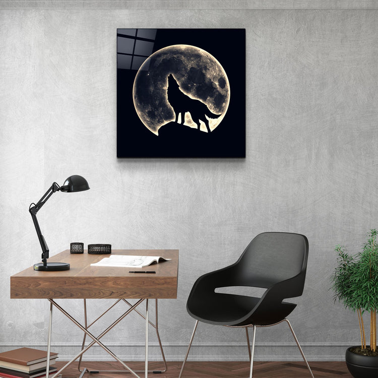 ・"Full Moon"・Glass Wall Art | Artdesigna Glass Printing Wall Arts.