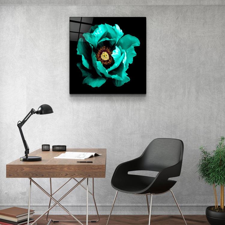 ・"Floral Green"・Glass Wall Art | Artdesigna Glass Printing Wall Arts.