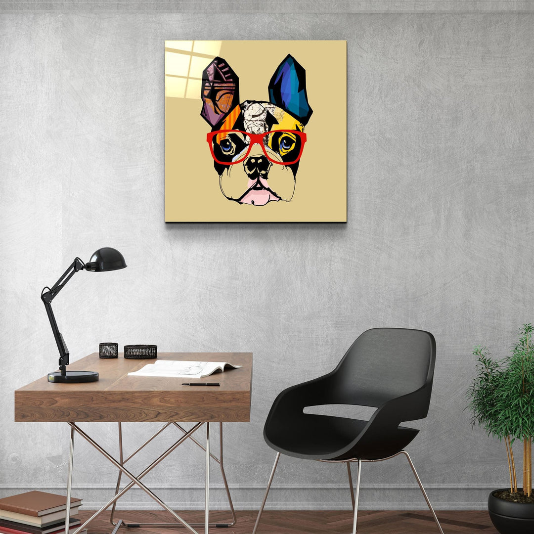 ・"Abstract Dog Face"・Glass Wall Art | Artdesigna Glass Printing Wall Arts.