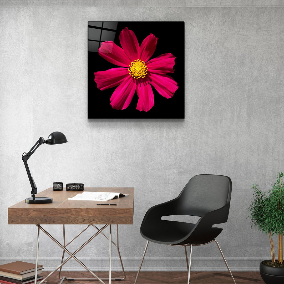 ・"Red flower"・Glass Wall Art | Artdesigna Glass Printing Wall Arts.