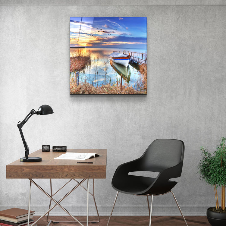 ・"Lake Landscape"・Glass Wall Art | Artdesigna Glass Printing Wall Arts.