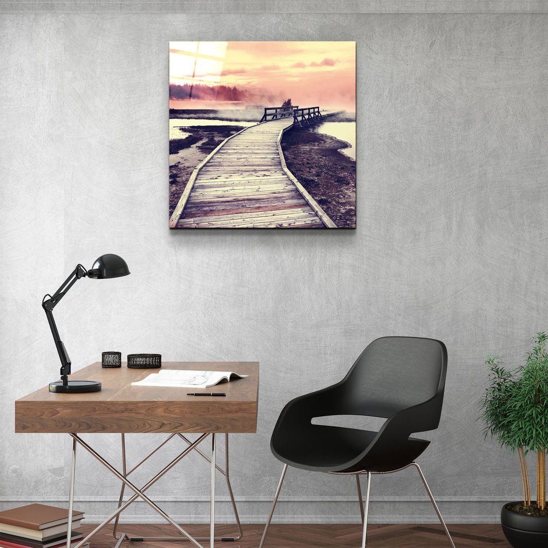 ・"Sunset Landscape"・Glass Wall Art | Artdesigna Glass Printing Wall Arts.