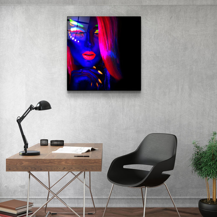 ・"Neon Dancer"・Glass Wall Art | Artdesigna Glass Printing Wall Arts.