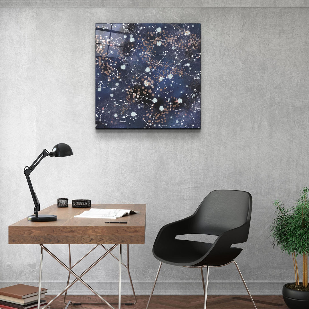 ・"Stars and Zodiacs"・Glass Wall Art | Artdesigna Glass Printing Wall Arts.