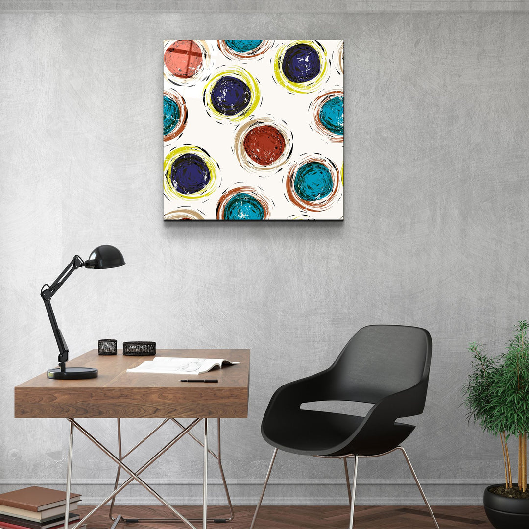 ・"Abstract Circles"・Glass Wall Art | Artdesigna Glass Printing Wall Arts.