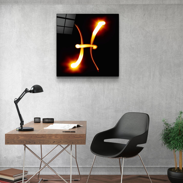 ."Zodiac Symbols Black". Glass Wall Art | Artdesigna Glass Printing Wall Arts.