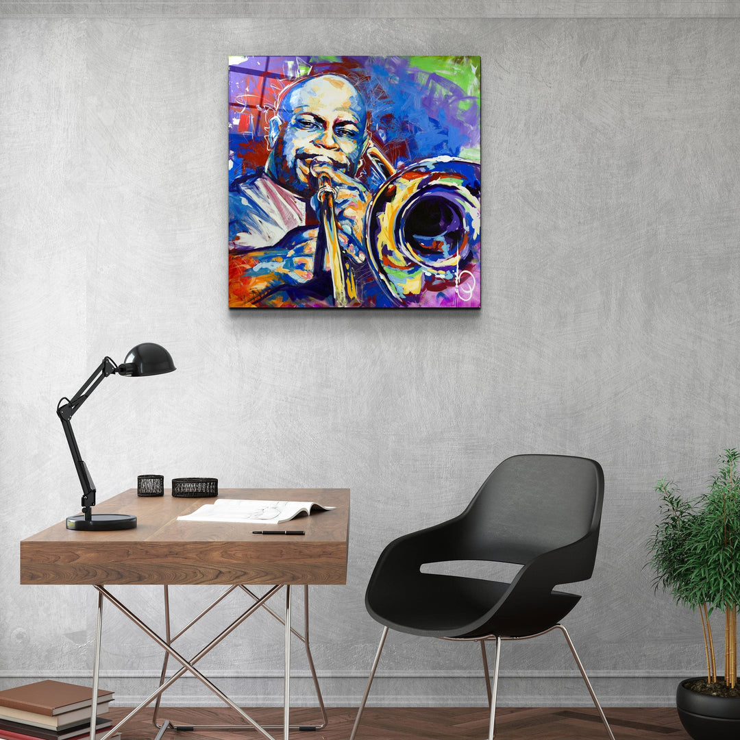 ・"Abstract Musician"・Glass Wall Art | Artdesigna Glass Printing Wall Arts.