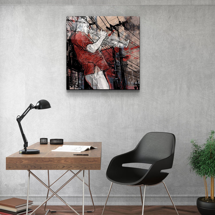 ・"Abstract Musician V2"・Glass Wall Art | Artdesigna Glass Printing Wall Arts.