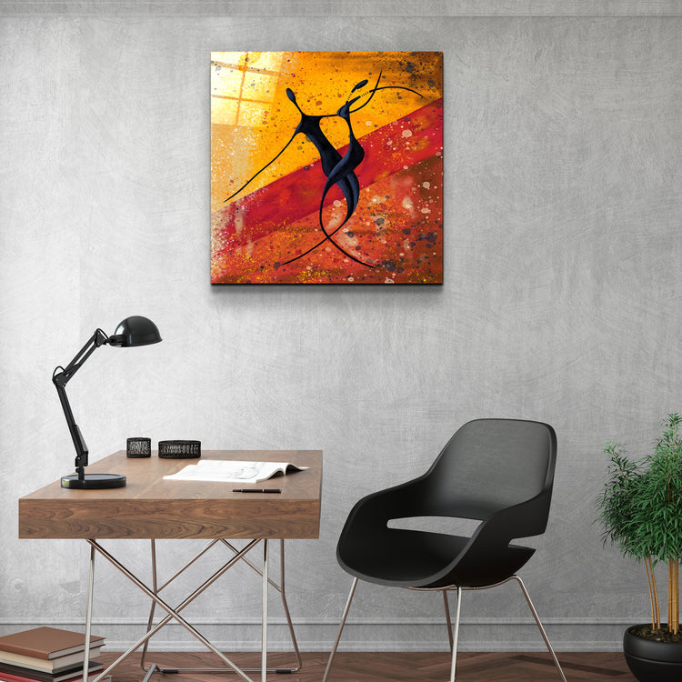 ・"Abstract Dancers"・Glass Wall Art | Artdesigna Glass Printing Wall Arts.