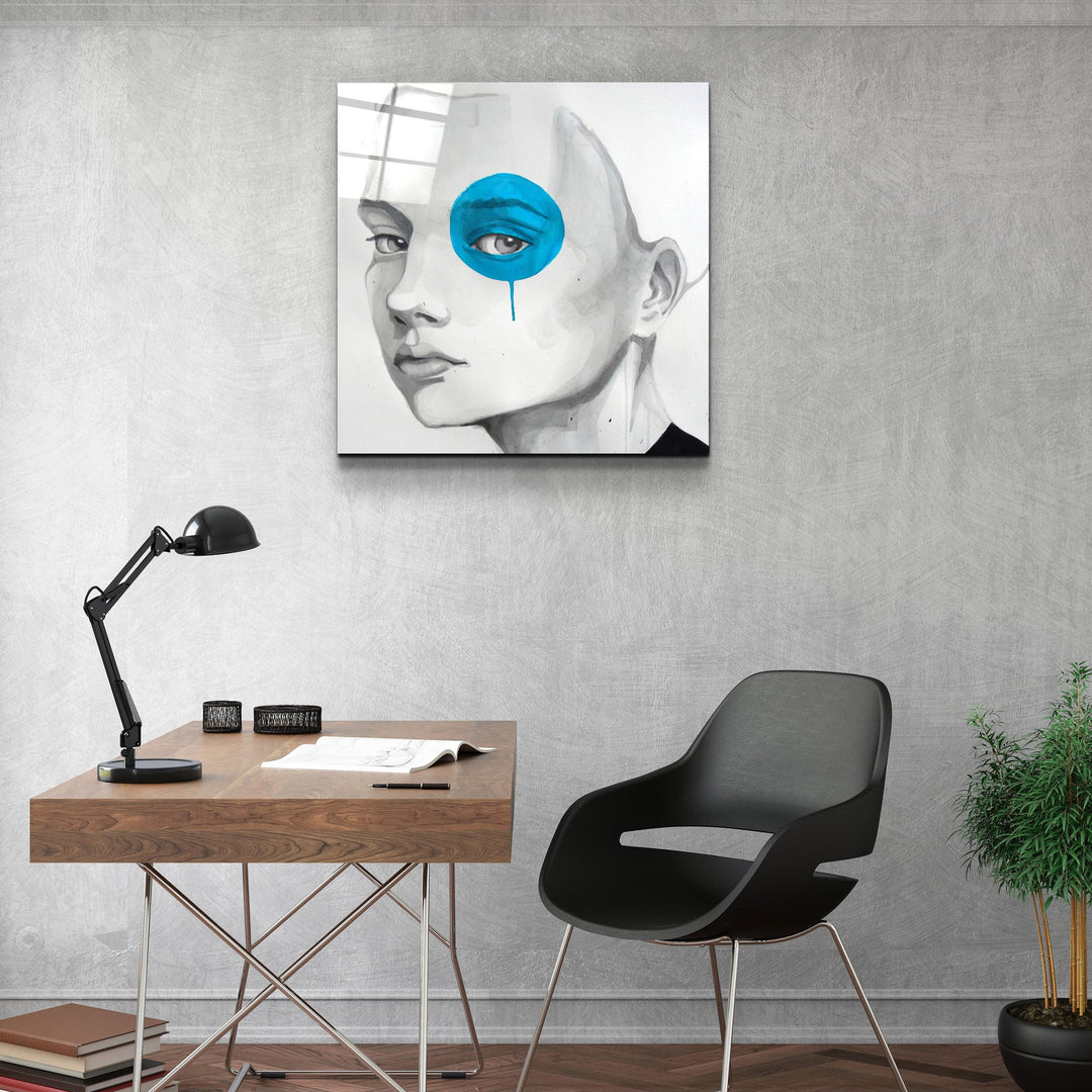 ・"Blue Eye"・Glass Wall Art | Artdesigna Glass Printing Wall Arts.